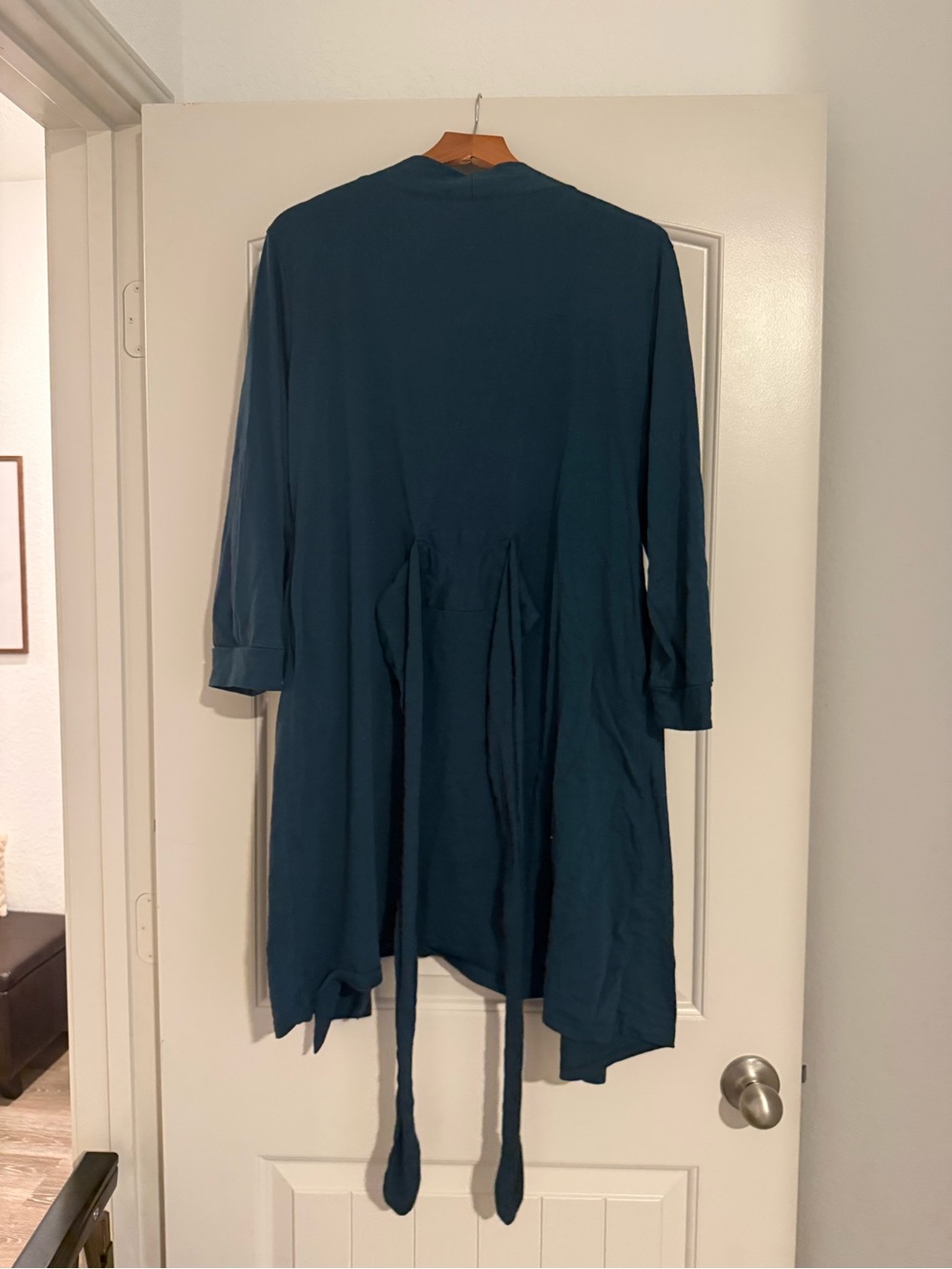 Everyday Open-Front Robe Cardigan - Teal - Picture 3 of 3